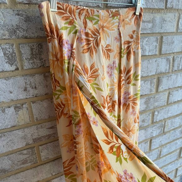 Billabong Floral Wide Leg Pants - Orange, Green, Pink - Picture 6 of 7